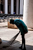 People encountered inside the Thirumalai Nayak Palace. Madurai - Tamil Nadu. 